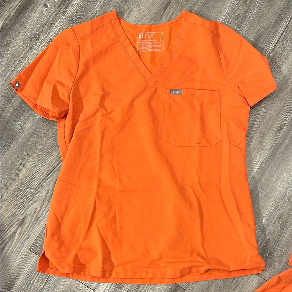 Figs Orange Scrub Top & joggers pants